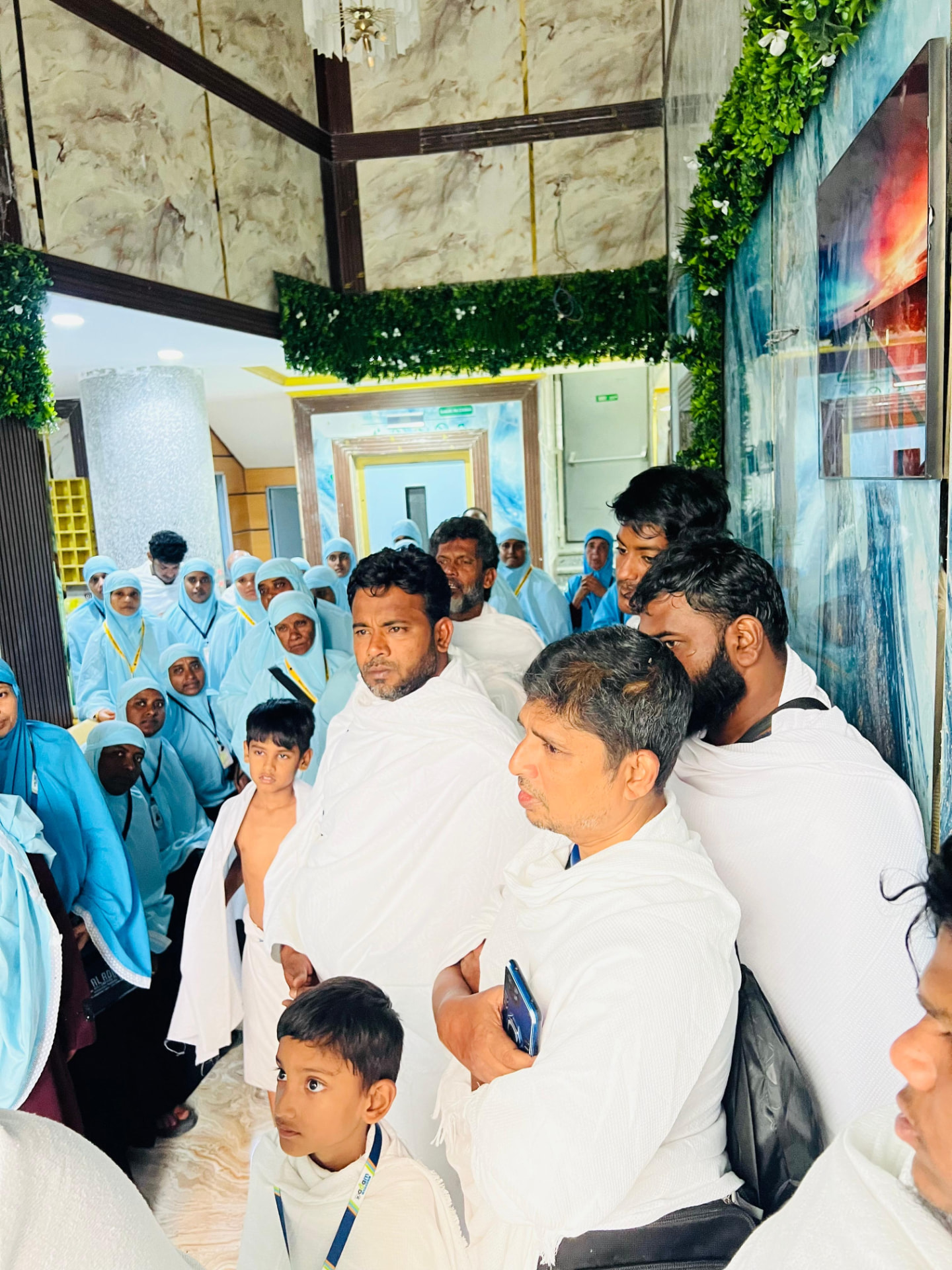 Aqsa International Umrah group gathered at their hotel