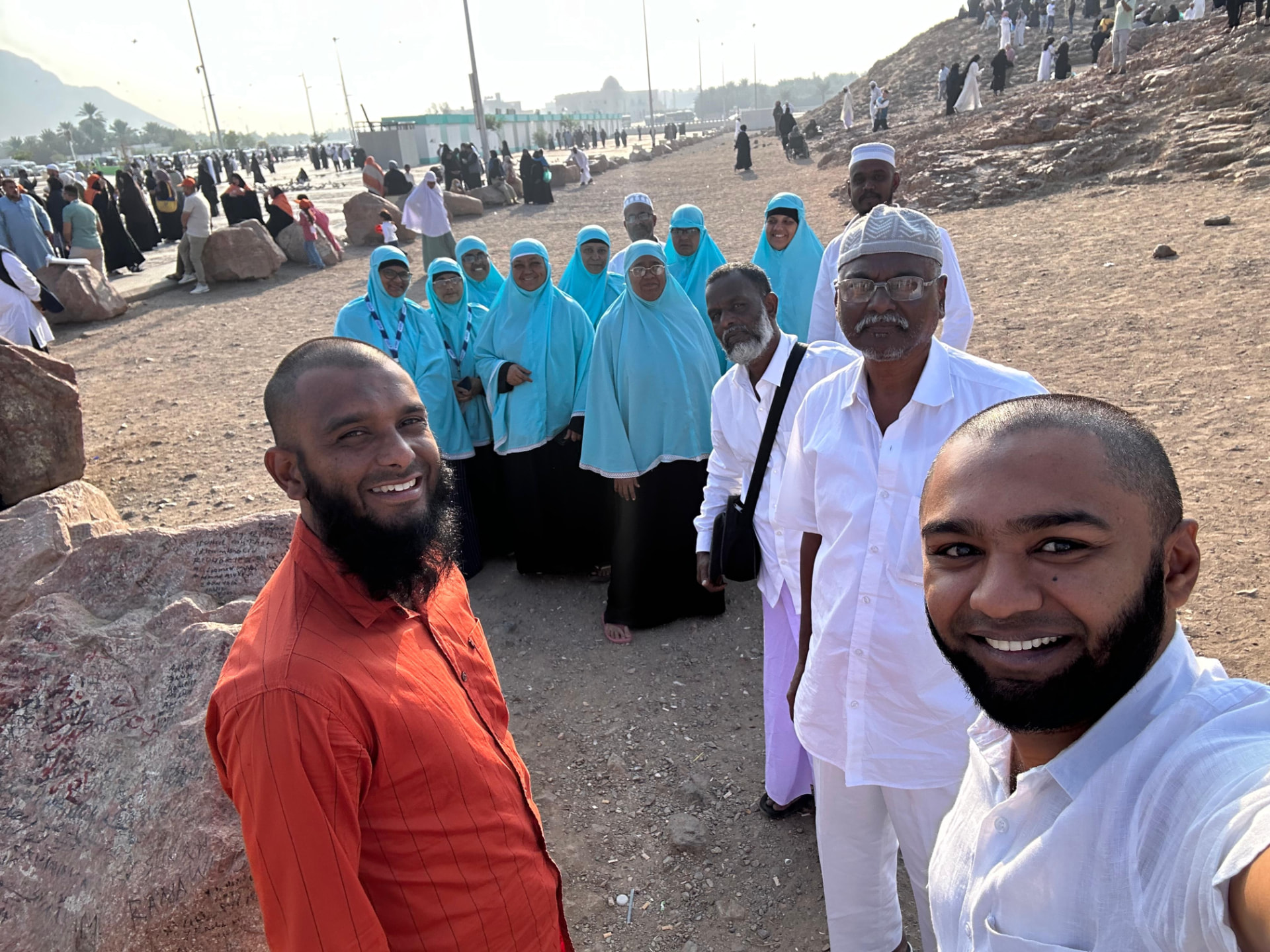 Aqsa International pilgrim group with guides in Madinah